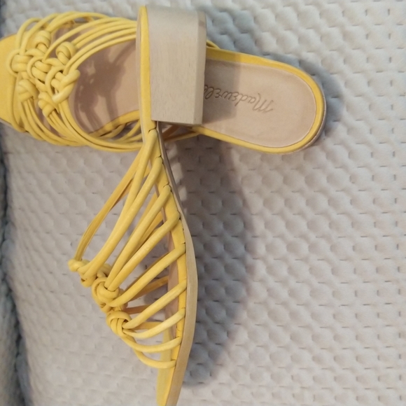 Madewell Strap Knot Slide Sandals Yellow Suede sz 9.5 NWoB - Picture 6 of 11
